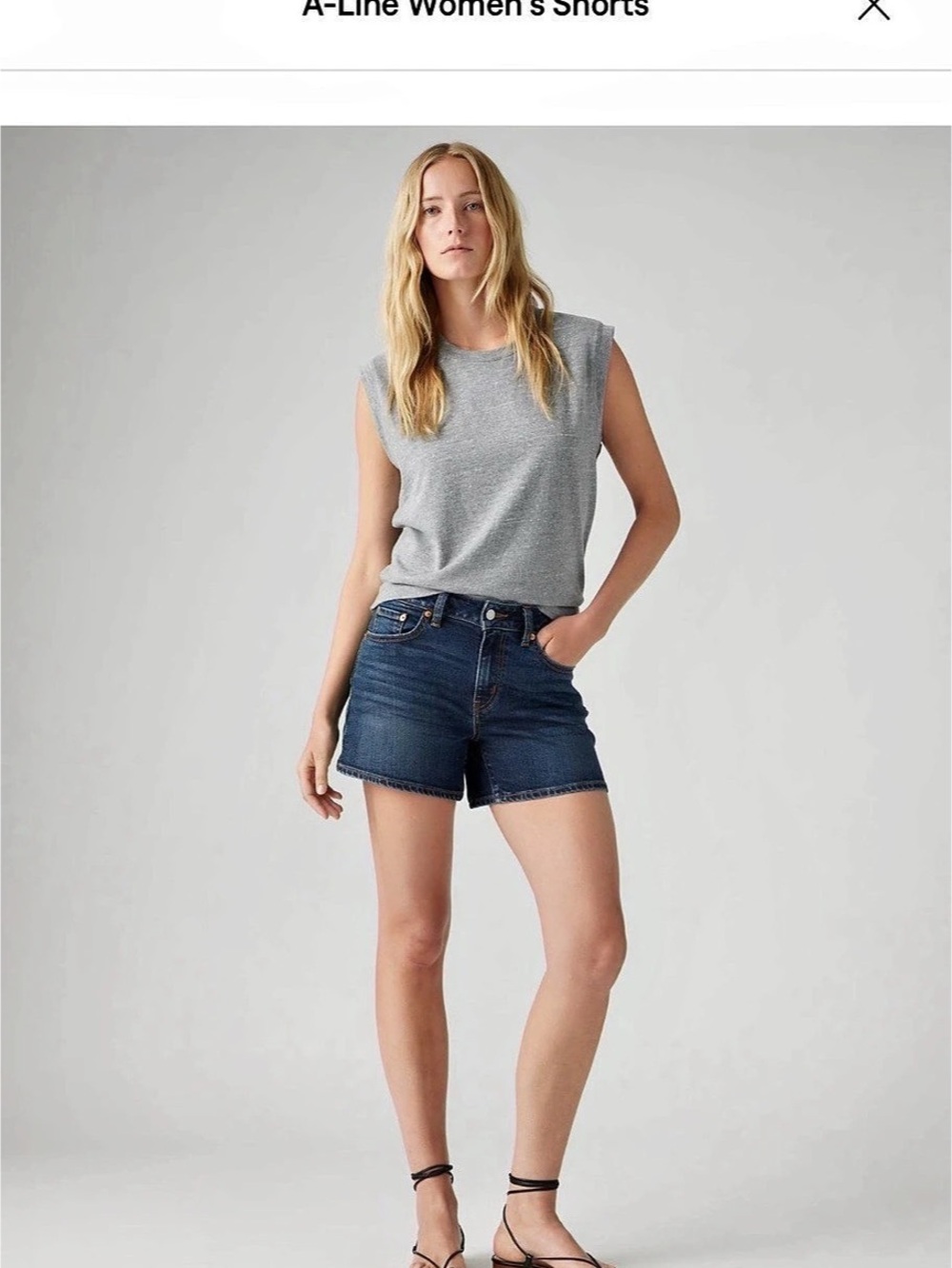 Levi's Mid-Rise A-Line Denim Shorts